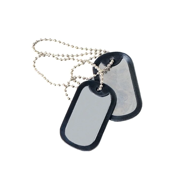 SET DE PLACAS MILITARES ACERO INOXIDABLE  GENERICO